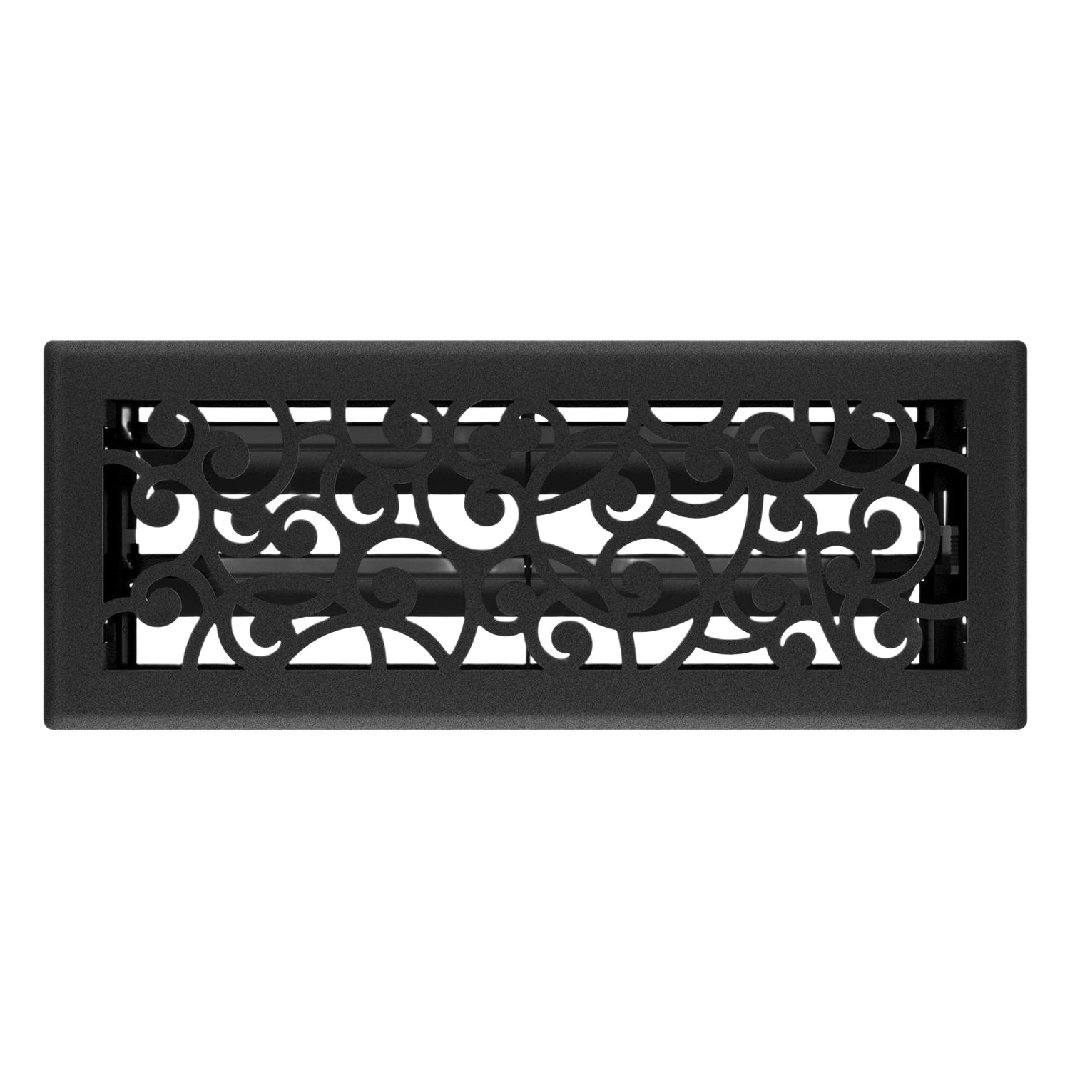 Black iron floor register with decorative scrollwork design for plumbing and home improvement under $50 collection