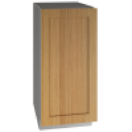 Built-in beverage center with wood panel door integrated into kitchen cabinetry from beverage centers collection