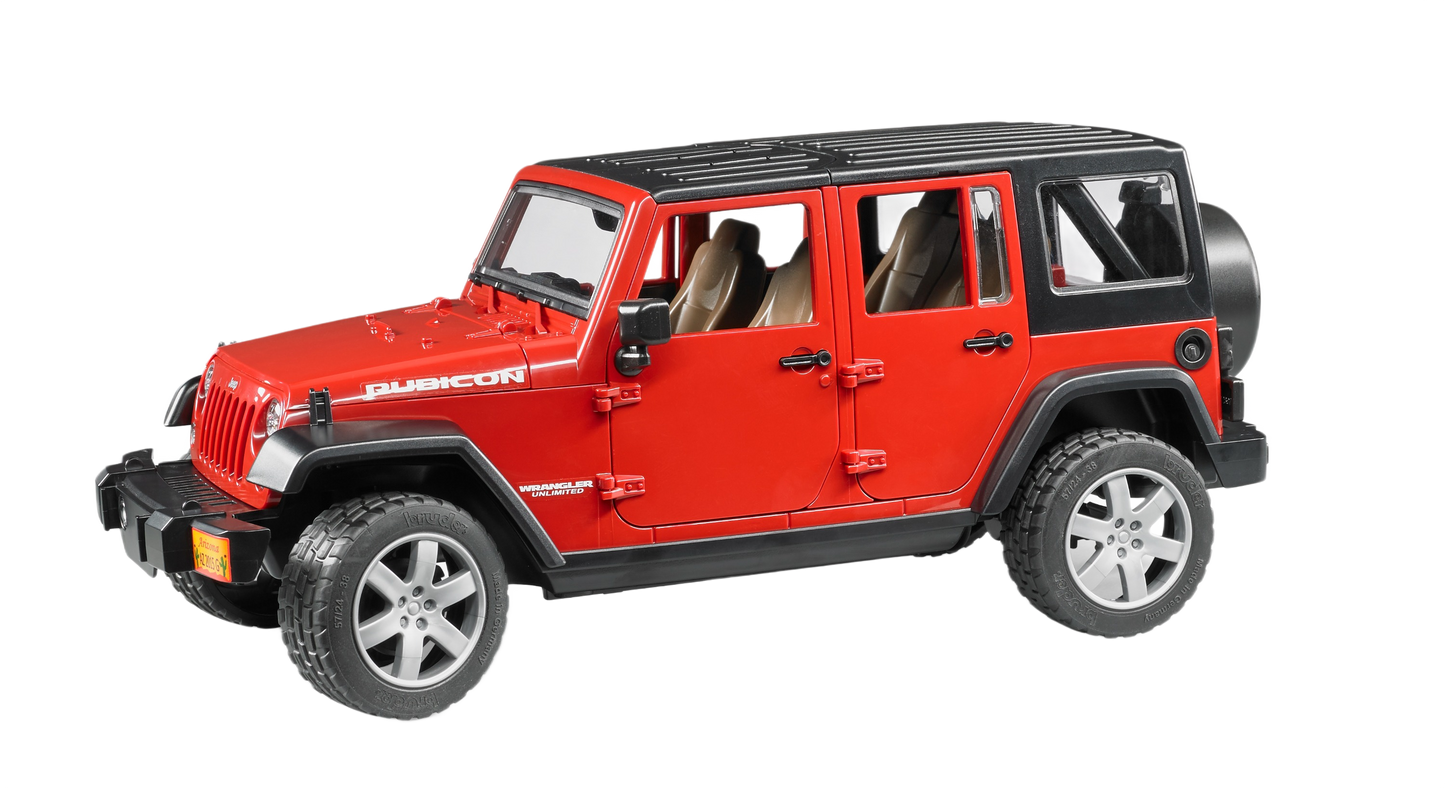 Red and black scale model off-road vehicle with detailed doors and roof from Bruder Toys under $100 collection