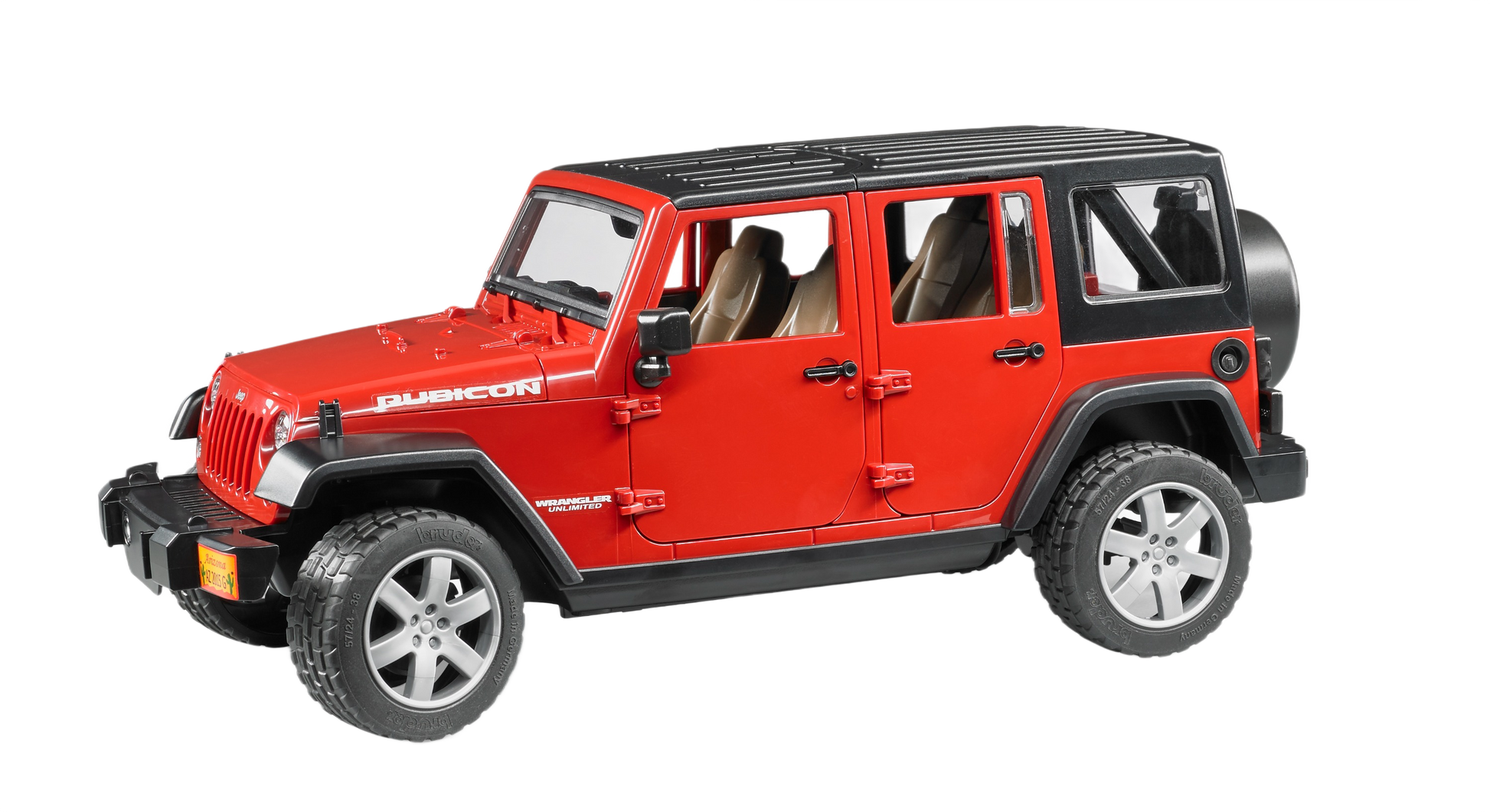 Red and black scale model off-road vehicle with detailed doors and roof from Bruder Toys under $100 collection