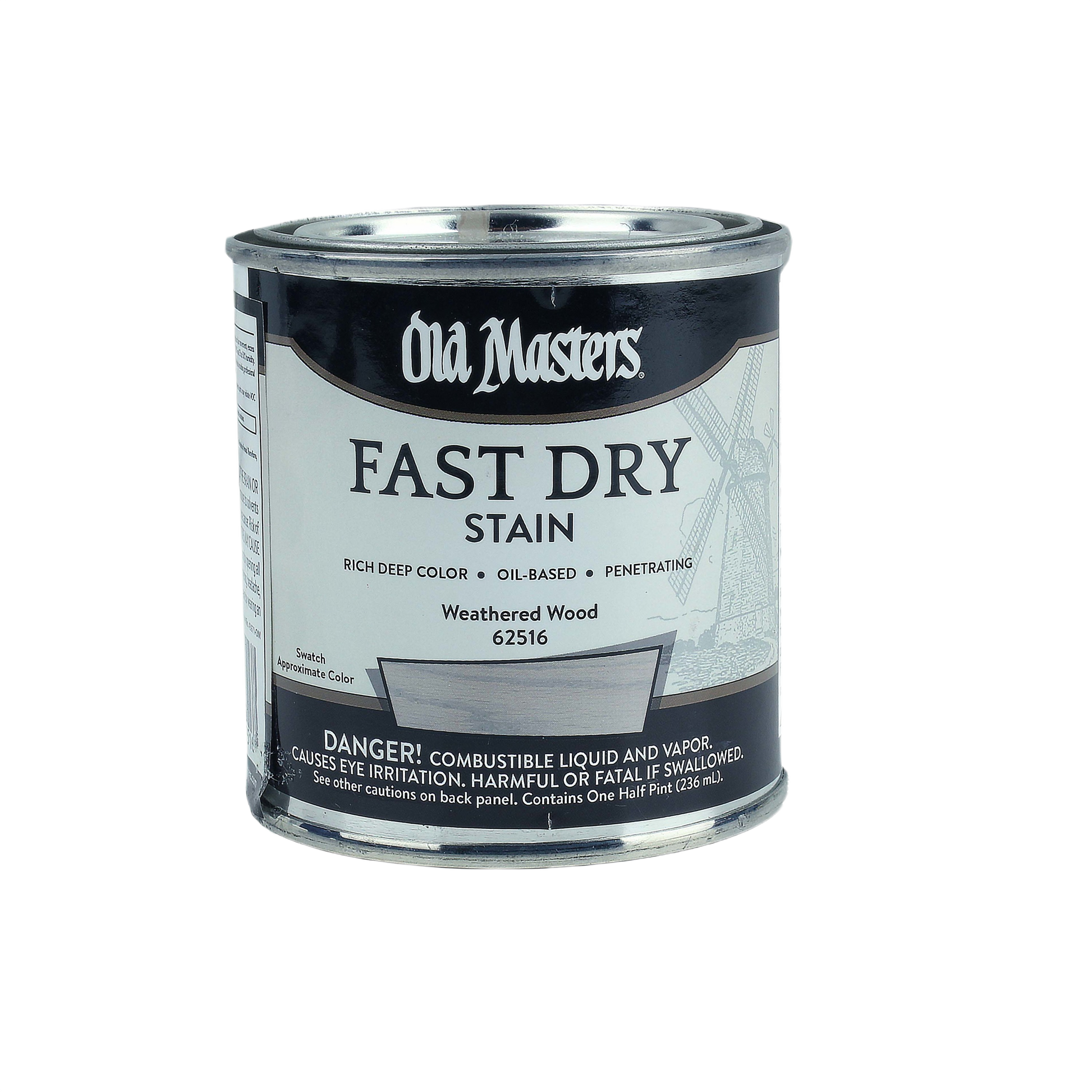 Old Masters Weathered Wood Fast Dry Stain 1/2 pint can for interior wood finishing in Stains and Sealers collection
