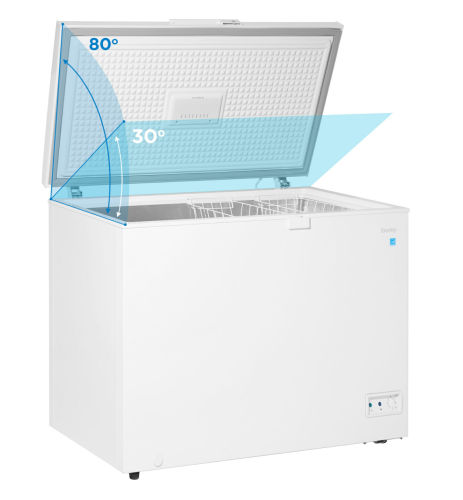 10 Cuft Chest Freezer, 2 Baskets, Up Front Temp Control, 5 Yr Warranty