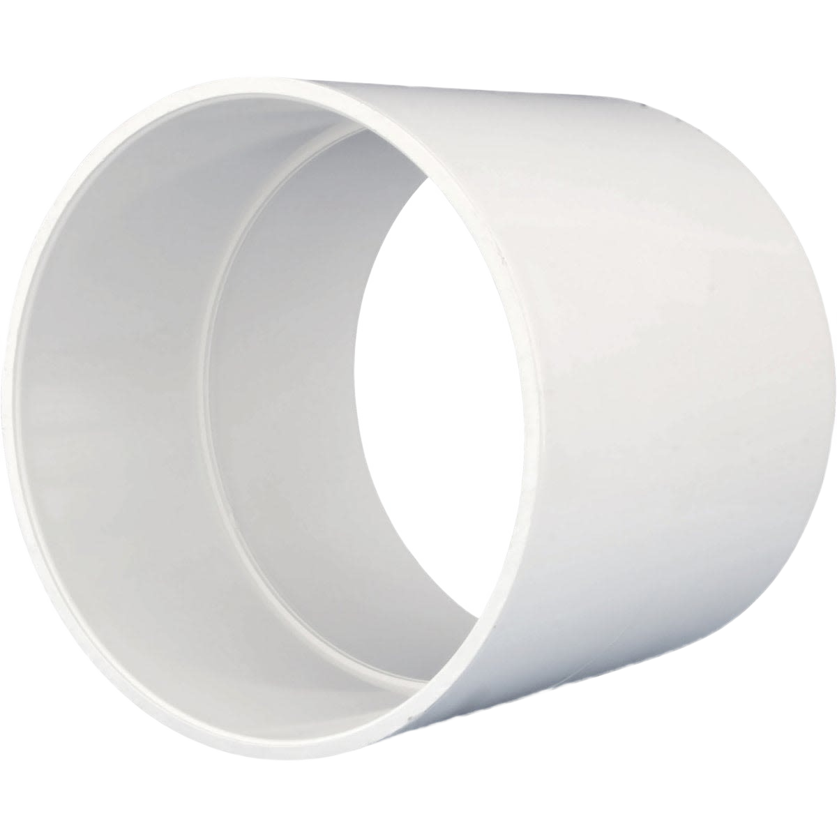 White PVC coupling pipe fitting for plumbing repairs in Pipes & Fittings under $50 Home Improvement collection