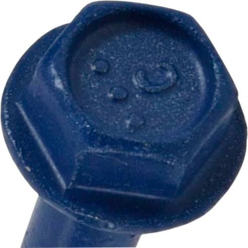 Close-up of blue hex washer-head blade bolt washer for hardware and fasteners in home improvement tools under $100 collection