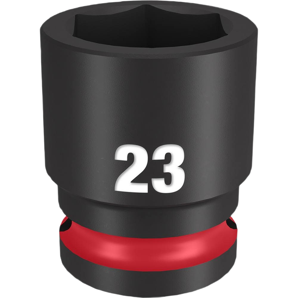 23-mm impact-rated 6 point socket with red ring, part of Milwaukee Hand Tools under $50 collection