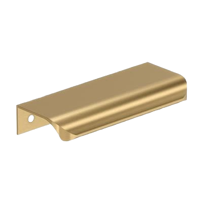Champagne bronze cabinet edge pull with streamlined curved design for furniture hardware and home improvement collections