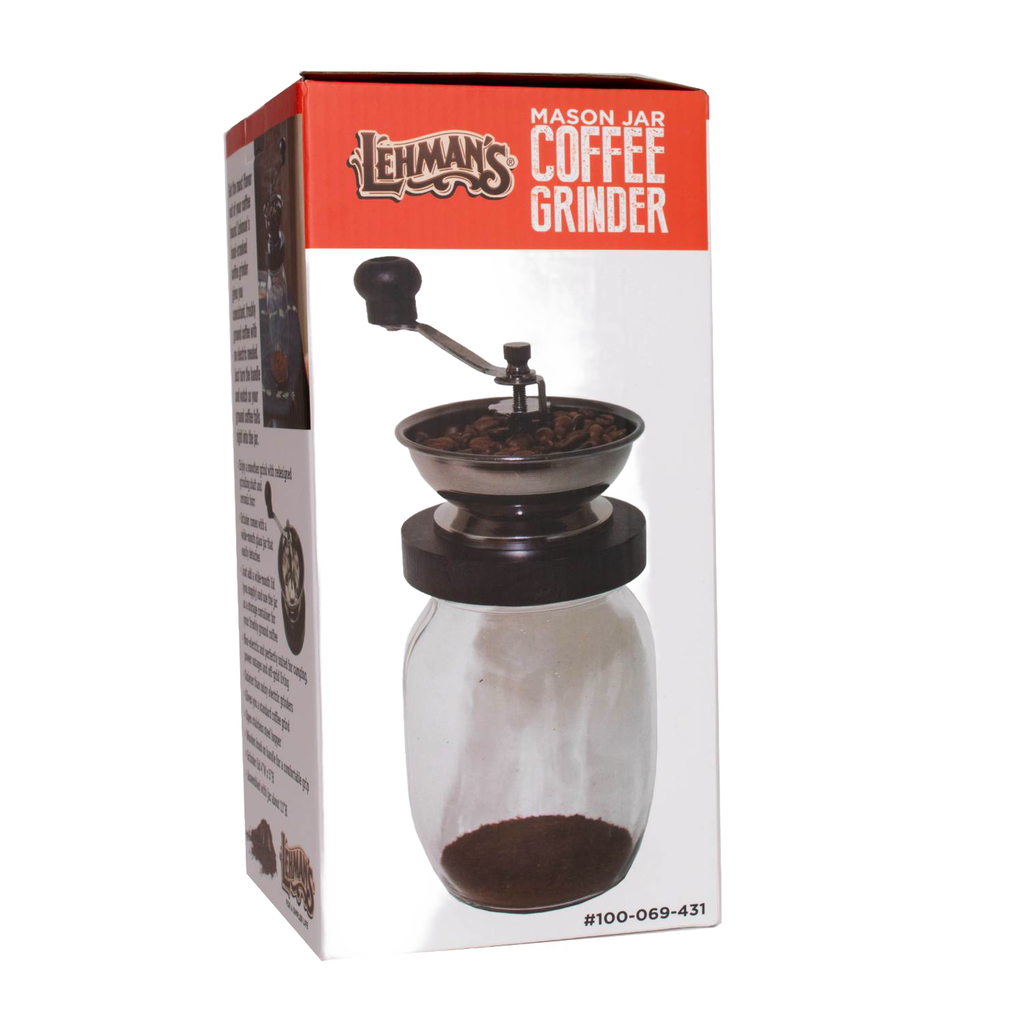 Manual coffee grinder with mason jar base and metal crank for coffee makers and small kitchen appliances under $50 collections