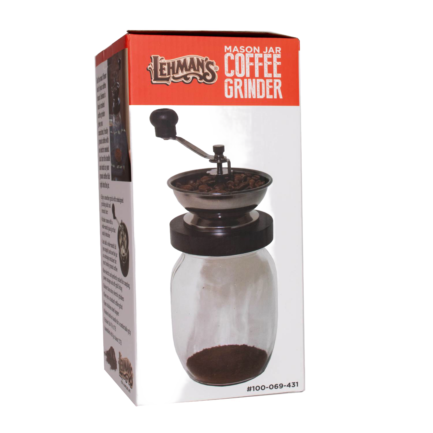 Manual coffee grinder with mason jar base and metal crank for coffee makers and small kitchen appliances under $50 collections