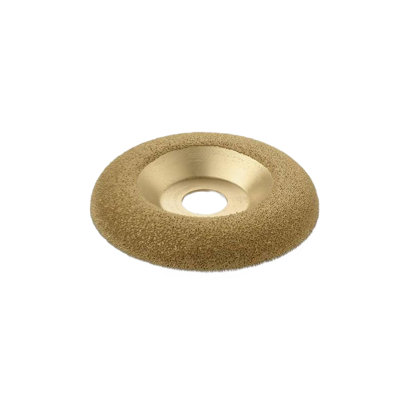 Fine grit dish-shaped grinding wheel for power tools used in home improvement and metalwork tasks