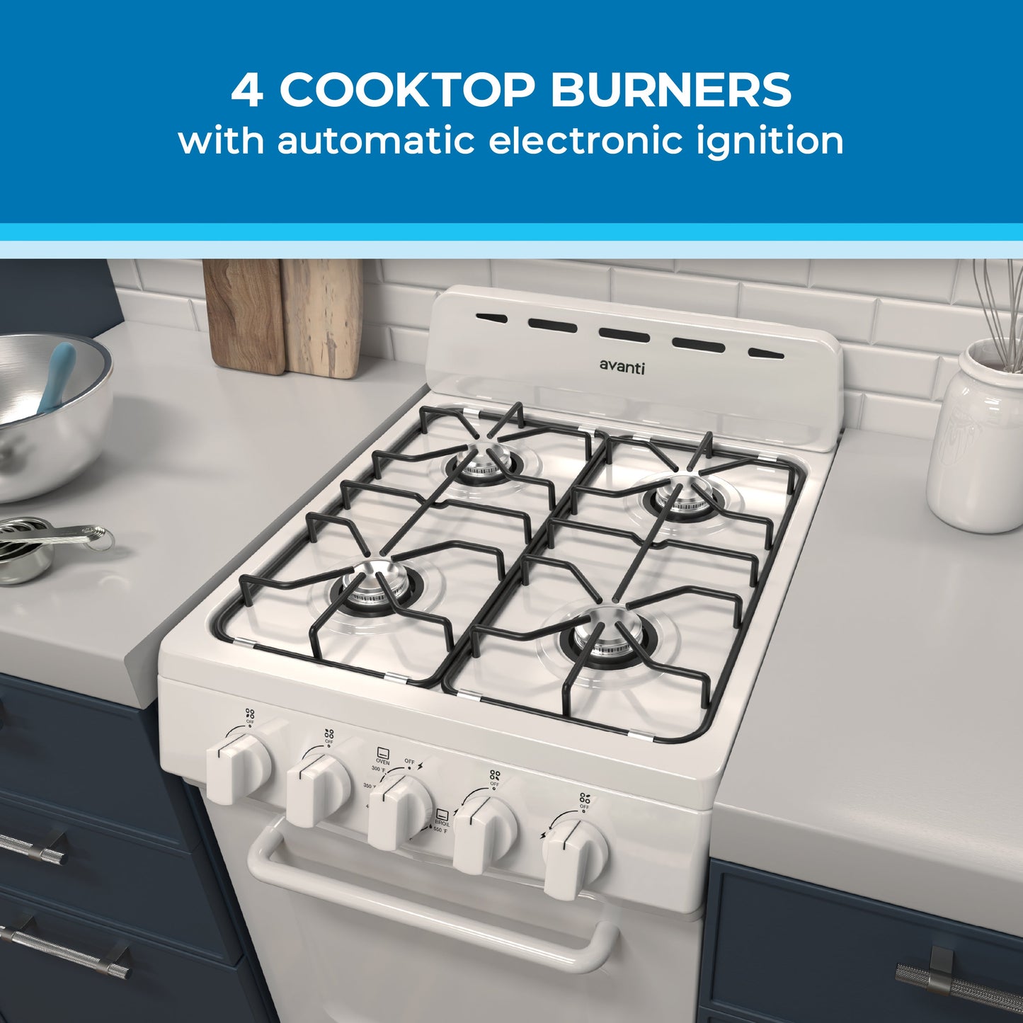Avanti 20" Gas Range Oven - White