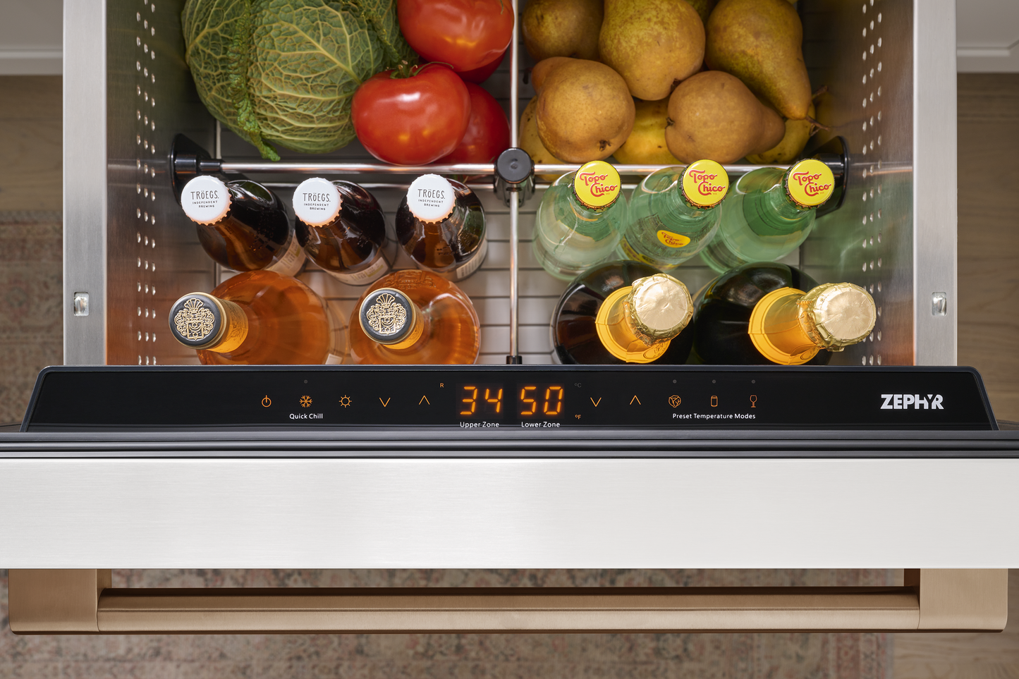 Refrigerator drawers, 24" panel ready, 2 zones