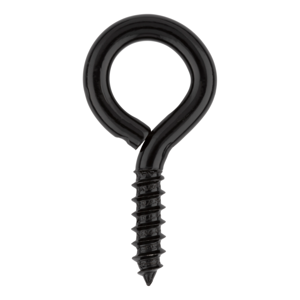 Storm Shine finished 2-5/8 inch screw eye in black for secure fastening in hardware, hooks & eyes, and fasteners collections under $50