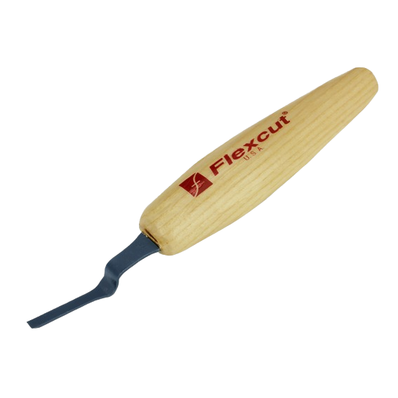 Micro dogleg chisel with wooden handle for precise woodworking and home improvement carving tasks