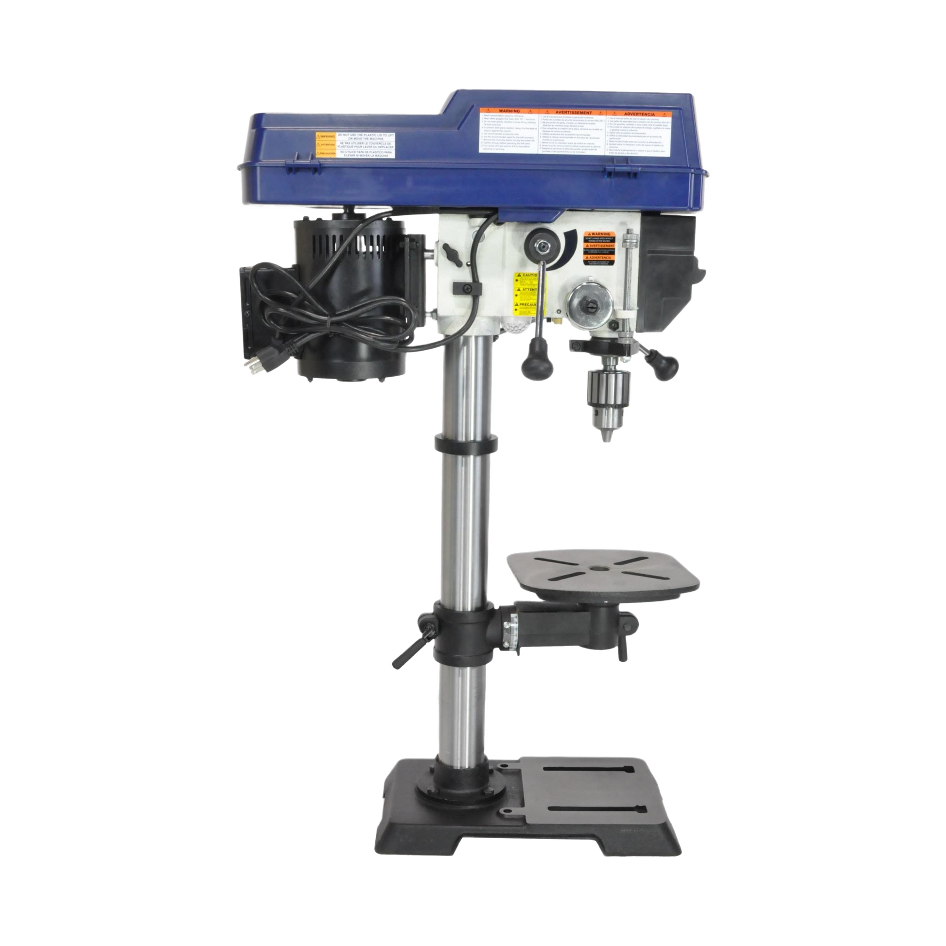 Benchtop drill press with adjustable table and variable speed control for precise home improvement drilling tasks