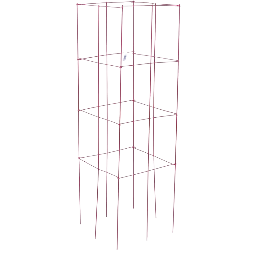 Heavy duty red metal 4-panel tomato cage for garden plant support in outdoor living and lawn & garden collections