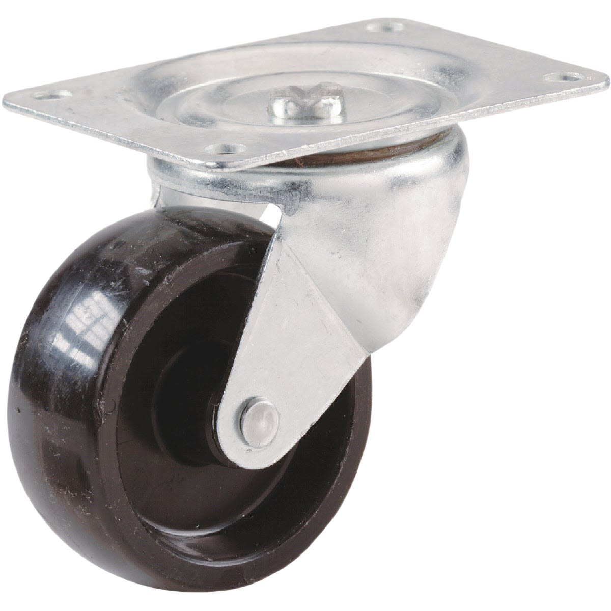 Black polypropylene swivel caster with metal mounting plate for furniture and hardware applications under $50 collections