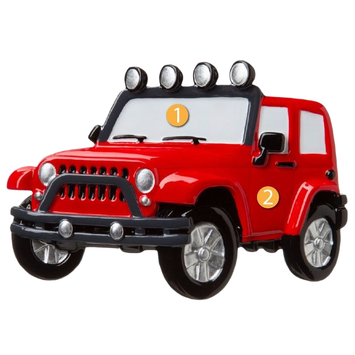 Red Jeep ornament with roof lights and black bumper for Christmas Ornaments & Tree Decorations under $50 collection