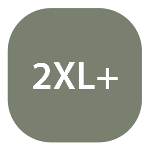 Rounded square icon in muted gray-green with white uppercase letters 
