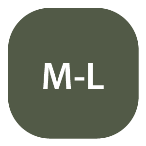 Rounded olive green square icon with white uppercase letters 