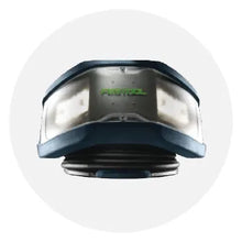 Compact, curved LED work light with a gray and dark blue casing, designed for hands-free illumination in home improvement tasks.