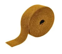 Roll of coarse abrasive sanding cloth in brown color, designed for heavy-duty surface preparation in home improvement and woodworking projects.