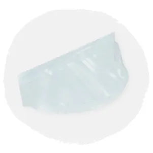 Clear plastic window well cover with angled edges designed to fit over basement window wells, shown on a light background.