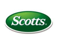 Green oval logo with the word Scotts in white cursive lettering centered against a darker green background with a subtle gradient effect.