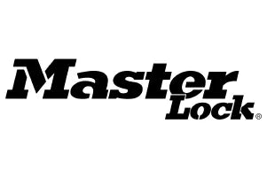 Bold black text logo spelling MasterLock with a stylized capital M and a registered trademark symbol on a white background