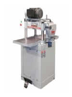 Industrial stationary bandsaw machine with metal cutting blade and sturdy base, used for precision cutting in home improvement and woodworking.