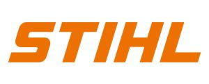 Bright orange bold letters forming a stylized STIHL logo set against a plain background, representing a well-known outdoor tools brand.