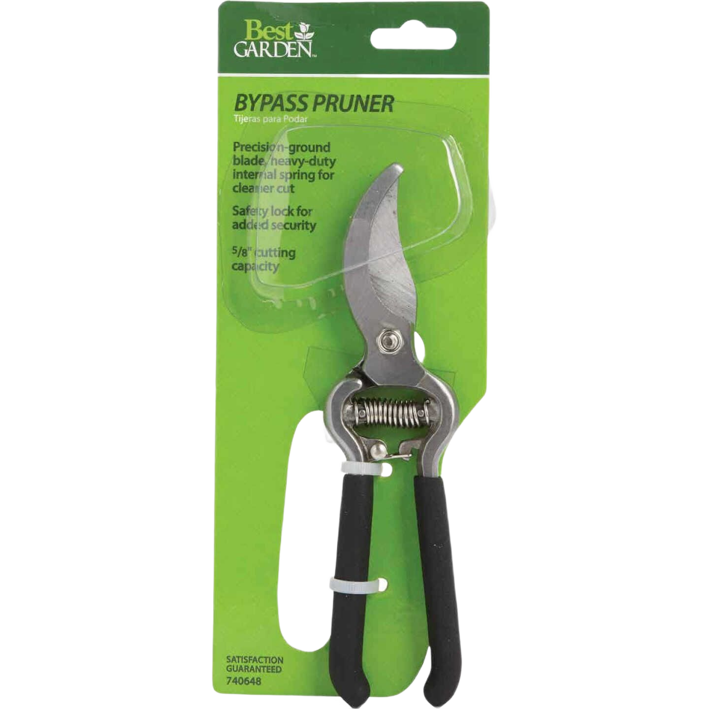 Bypass pruner with steel blades and cushioned handles for precise cutting in garden and outdoor hand tools under $50