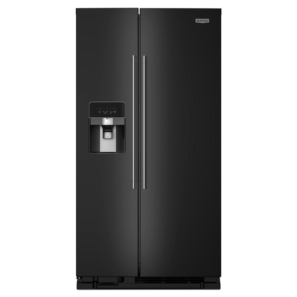 36-inch wide black side-by-side refrigerator with water and ice dispenser from Refrigerators and Appliances collections