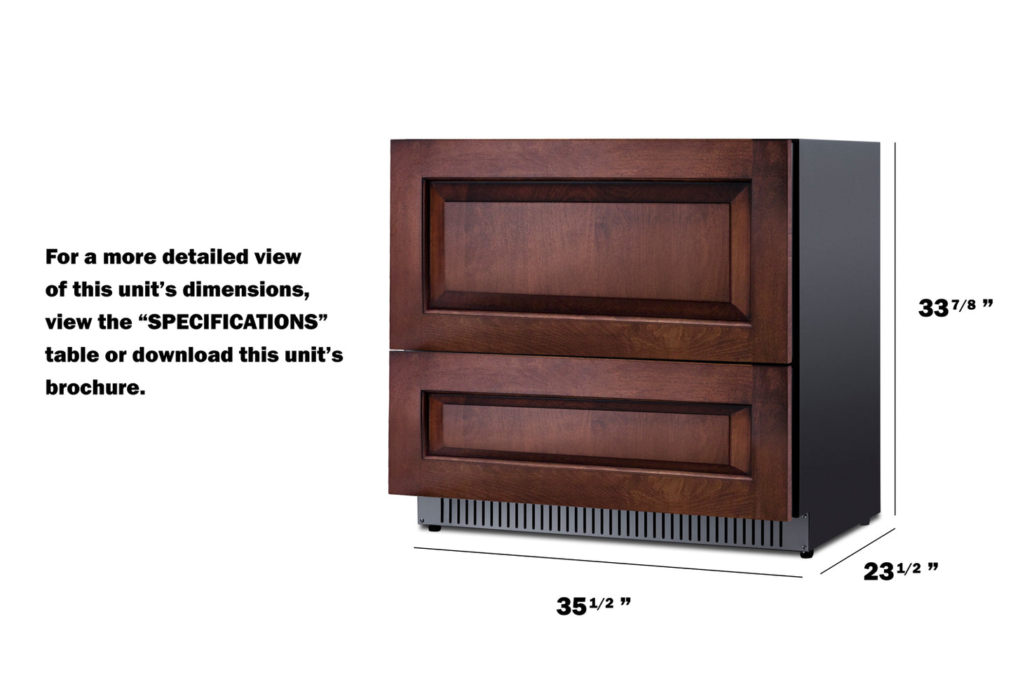 36" Wide 2-Drawer All-Refrigerator (Panels Not Included)