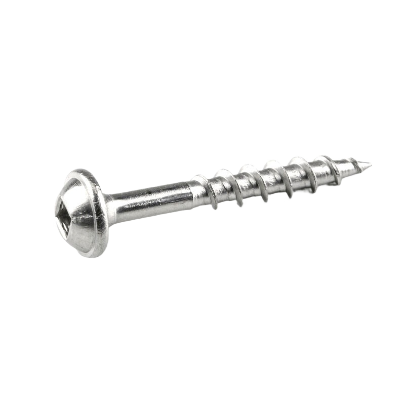 Zinc plated pocket hole screw with coarse thread and washer head for woodworking tool accessories under $50 collections