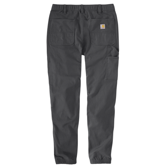 Shadow gray relaxed fit canvas jogger pants with rugged flex® stretch and multiple pockets for tools and home improvement tasks