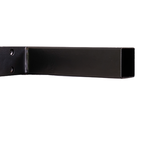Black steel floating shelf support bracket with multiple screw holes for secure mounting in home improvement projects