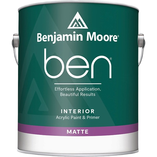 Quart-sized can of matte acrylic interior paint and primer for home improvement and interior paint collections