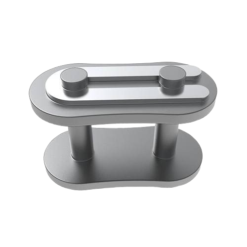 Metal chain link connector with dual cylindrical posts designed for durable tools and home improvement use
