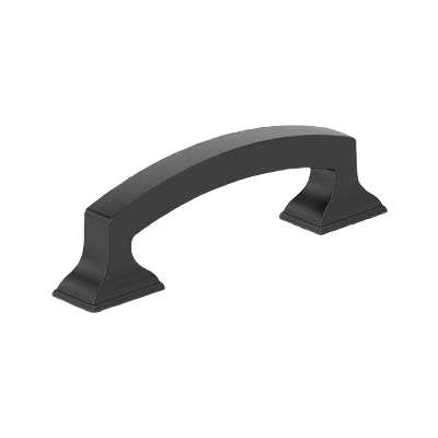 Matte black 3-inch center-to-center cabinet pull for hardware and furniture accessories in home improvement collections