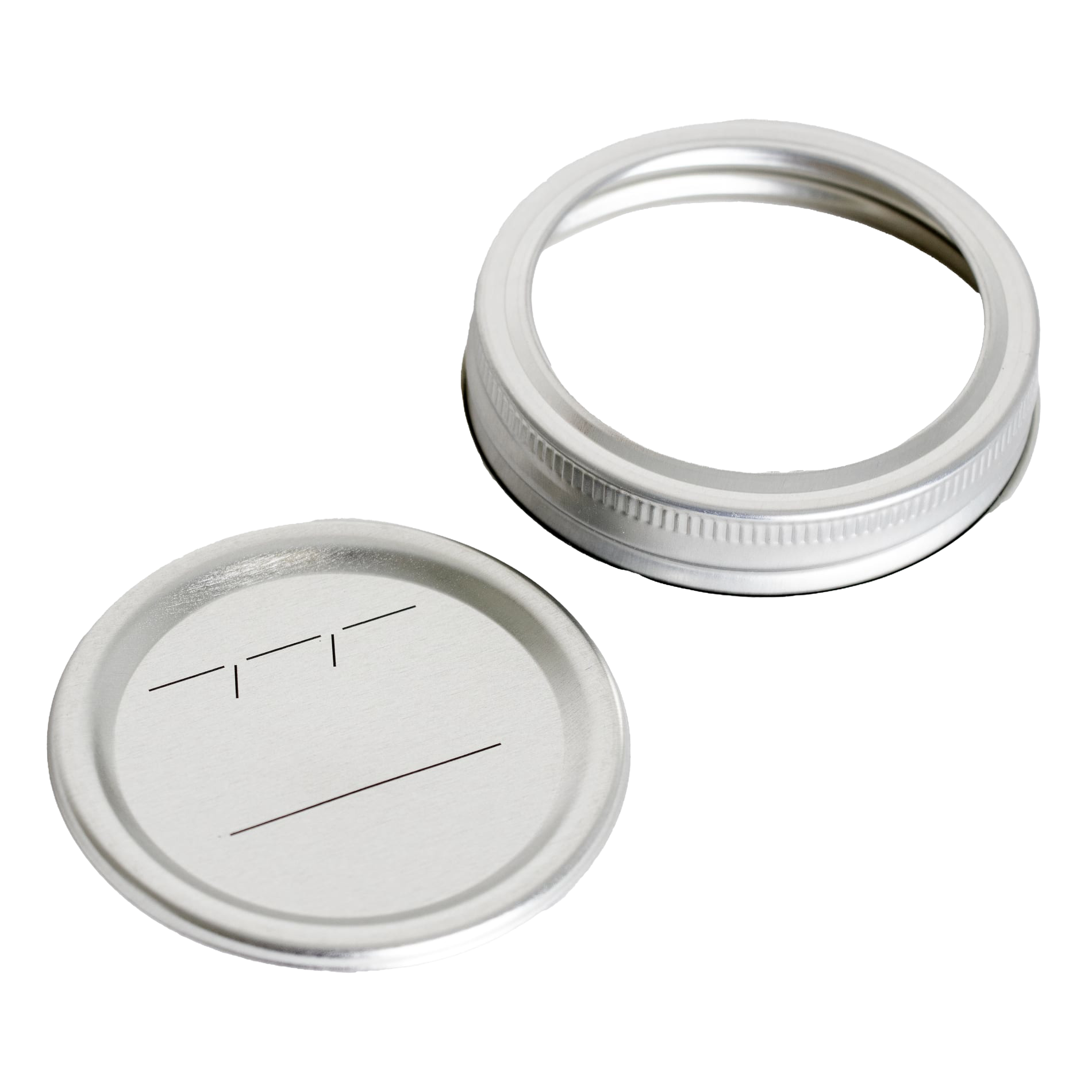 Silver-tone regular-mouth canning jar lid and band with date marking lines in kitchenware and home improvement tools under $25 collection