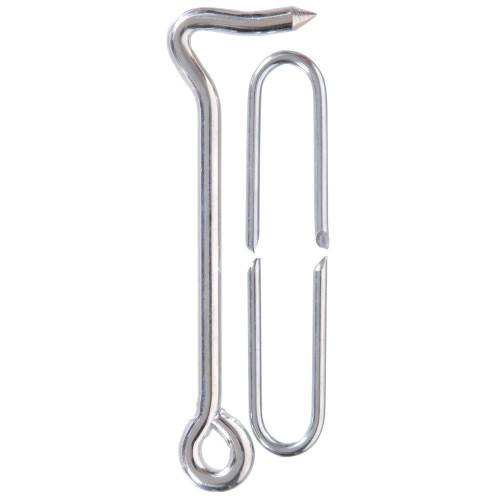 Zinc-plated heavy-duty gate hook and wire staple set for securing gates in hardware and fasteners collections