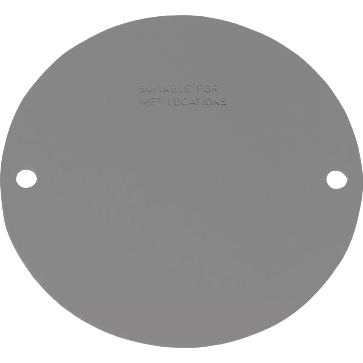 Gray stamped steel weatherproof cover plate for electrical boxes designed for wet location protection in home improvement projects