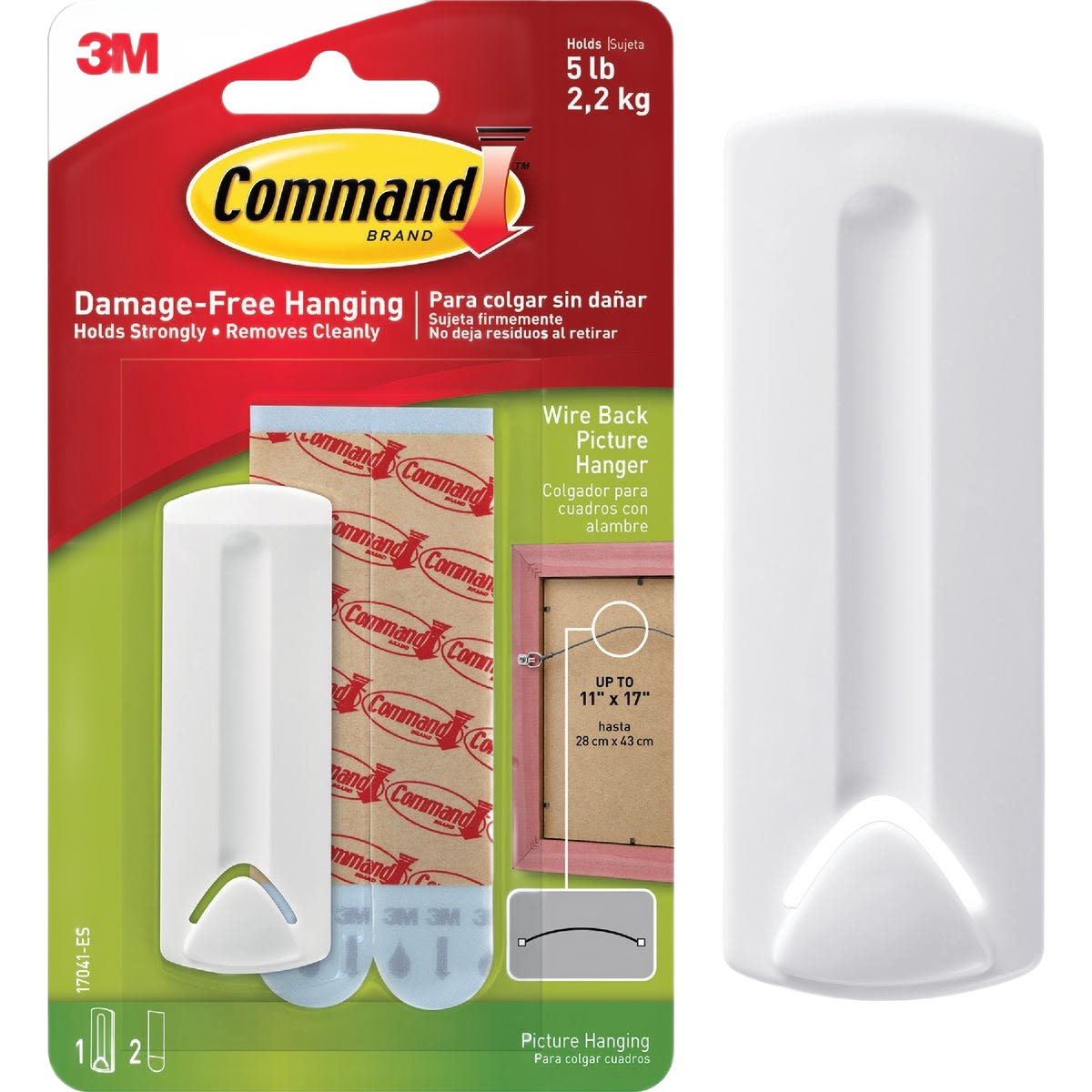 3M Command adhesive picture hanger with wire support, damage-free wall hanging for home decor and hardware use