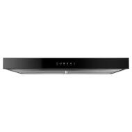 30-inch black range hood with Boost function, LED lighting, and three-speed ventilation for kitchen improvement
