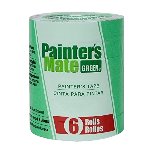 Set of six green painter’s tape rolls designed for clean removal in home improvement and paint supplies collections