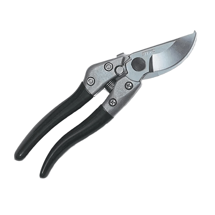 Garden hand pruner with steel blades and black ergonomic handles for pruning and gardening tasks under $100
