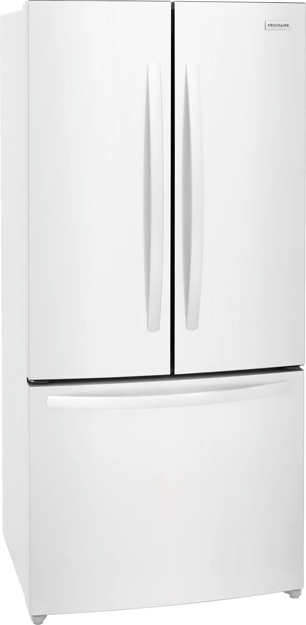 White counter-depth French door refrigerator with bottom freezer drawer from refrigerators and kitchenware collection