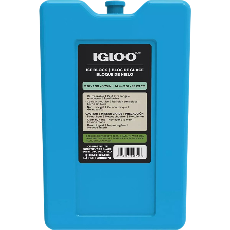 Large blue reusable ice pack with non-toxic gel for coolers in outdoor games and under $50 collections