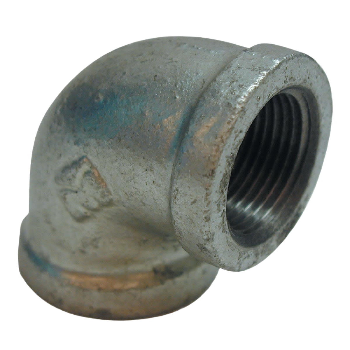 Galvanized malleable iron 90-degree pipe elbow fitting for plumbing and galvanized pipe connections under $50
