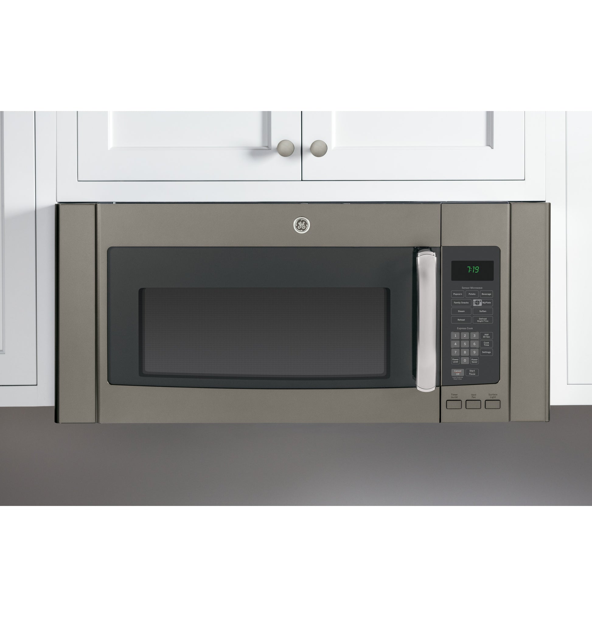 Built-in over-the-range microwave with digital controls and accessory filler kit in kitchen appliance collections